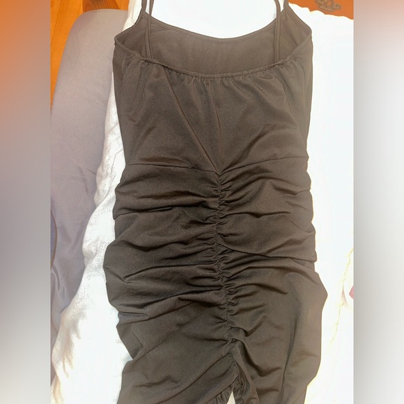 Stacked Jumpsuit black ruffled women small skinny tank romper - Picture 6 of 7